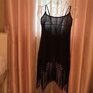 Black fringe top